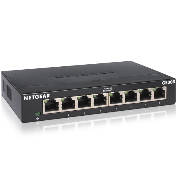 Giga 8ポート スイッチングハブ AC電源 金属筐体: PC周辺機器 OCN