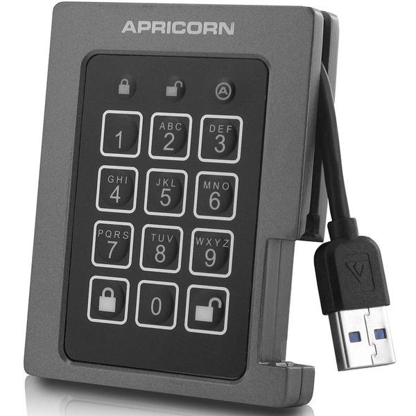 USB3.0接続AES-XTS暗号化ポータブルSSD Aegis Padlock SSDシリーズ 480GB