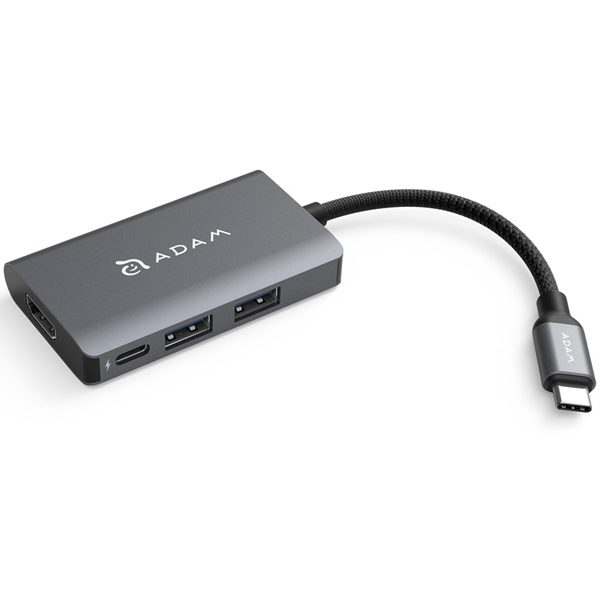 USB Type-Cハブ 2ポートType-A/PD/HDMI変換アダプター スペースグレー このUSBハブ1つでデータ転送/HDMI映像音声出力/PD充電が可能