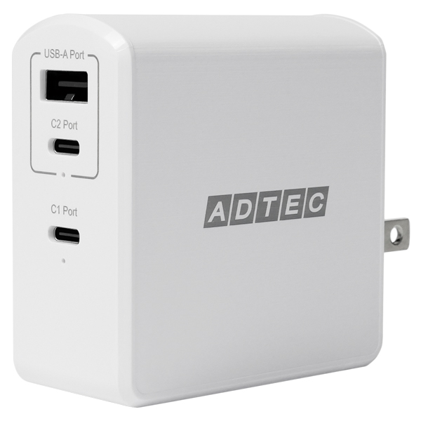 Power Delivery対応 GaN AC充電器/105W/USB Type-A 1ポート Type-C 2ポート/ホワイト & Panasonic レッツノート用充電ケーブルセット