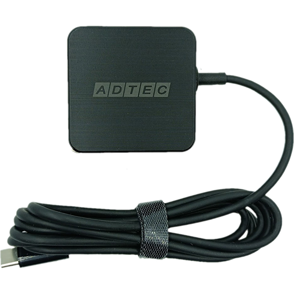Power Delivery対応 GaN AC充電器/65W/ケーブル一体型 USB Type-C 1.5m/ブラック