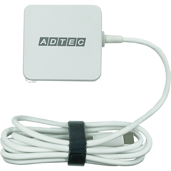 Power Delivery対応 GaN AC充電器/65W/ケーブル一体型 USB Type-C 1.5m/ホワイト