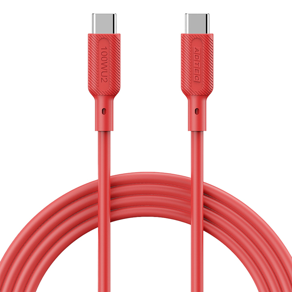 USB2.0 Type-C to C ケーブル (100W出力 / 480Mbps / 1.0m) レッド