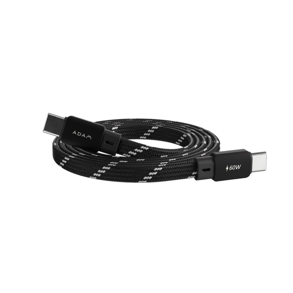 CASA MF200 USB-C to USB-C 60W 磁気フラット充電ケーブル ブラック
