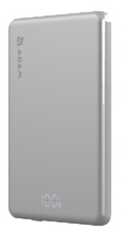 VIONTA L5 Silver 超薄型マグネットワイヤレス充電モバイルバッテリー 5000mAh