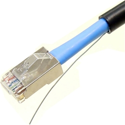 カテゴリ5e STP 屋外用ケーブル 単線 ストレート配線 黒 40m