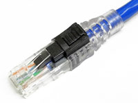 抜け防止LAN CAT6 UTPケーブル 単線 ストレート 群青 85m