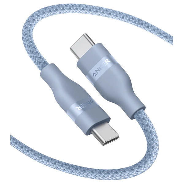 Anker USB-C & USB-C ケーブル (1.8m 240W 高耐久ナイロン) USB PD対応 MacBook Pro iPhone 15 Galaxy iPad Pro/Air MacBook Pro/Air 各種対応 ブルー