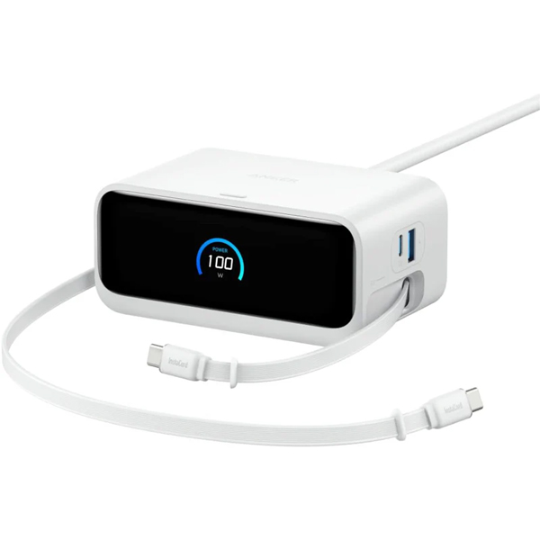 Anker Nano Charging Station (7-in-1 100W 巻取り式 USB-C ケーブル) USBタップ 電源タップ ホワイト