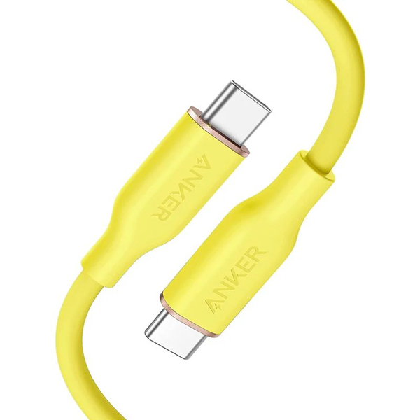 Anker PowerLine III Flow USB-C & USB-C ケーブル 0.9m レモンイエロー