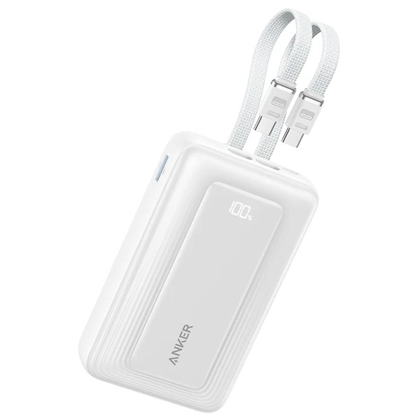 Anker Zolo Power Bank (20000mAh 45W Built-In Dual USB-Cケーブル) ホワイト