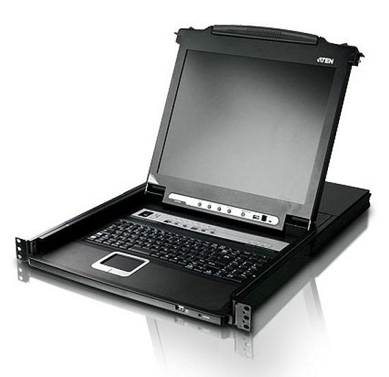 17インチLCD一体型8ポートKVMドロワー/マルチインターフェース/ロングレール
