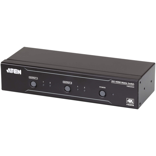 2入力2出力 4K対応 HDMIマトリックスビデオスイッチ