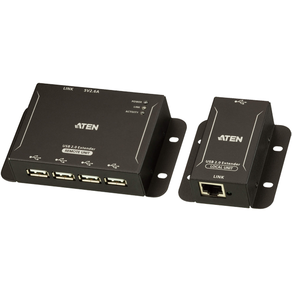 4ポート USB2.0ハブ ツイストペアエクステンダー