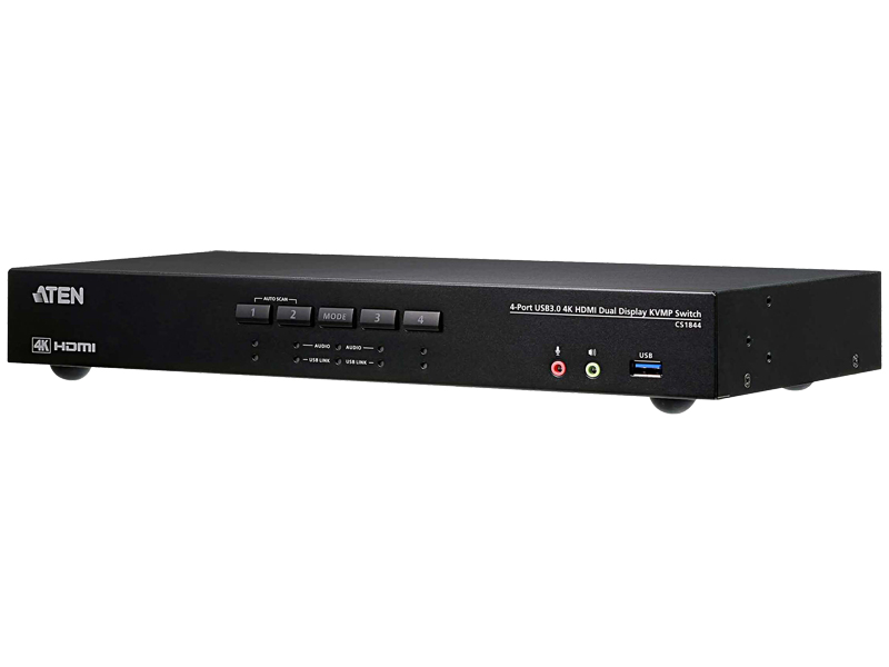 4ポート HDMIデュアルディスプレイ KVMPスイッチ（2ポートUSB 3.0ハブ搭載、4K対応）