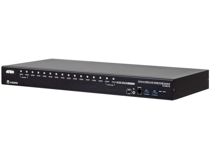 16ポート USB・HDMI KVMスイッチ（4K、USB 3.0対応）