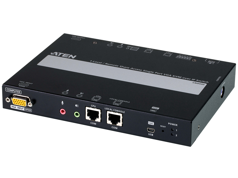 1ローカル/リモート アクセス共有 1ポート VGA KVM over IP（解像度1920×1200、RS-232C対応）