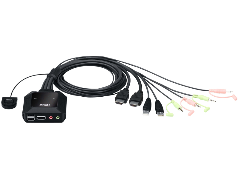 2ポートUSB HDMIケーブルKVMスイッチ（4K対応）