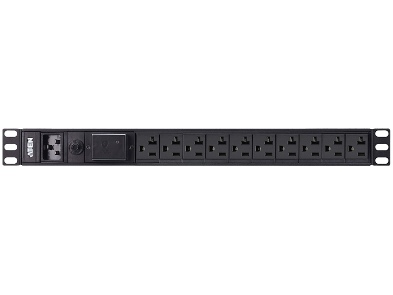 ラック用電源タップ（1U/100V/20A/NEMAタイプ 10ポート/サージ保護回路付き）