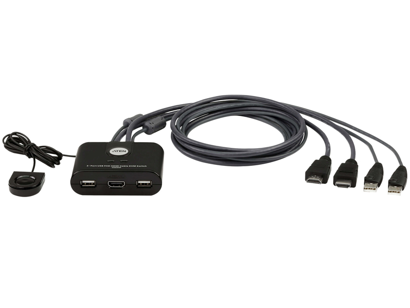 2ポートUSB HDMIケーブルKVMスイッチ（FHD対応）