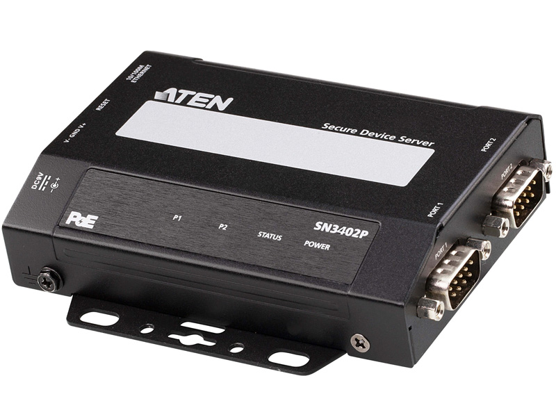 2-Port RS-232/422/485 セキュアデバイスサーバー（PoE対応）