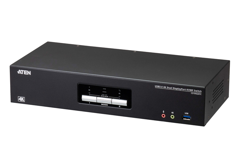 2ポート USB3.0 4K DisplayPort デュアルディスプレイ シームレスKVMP スイッチ