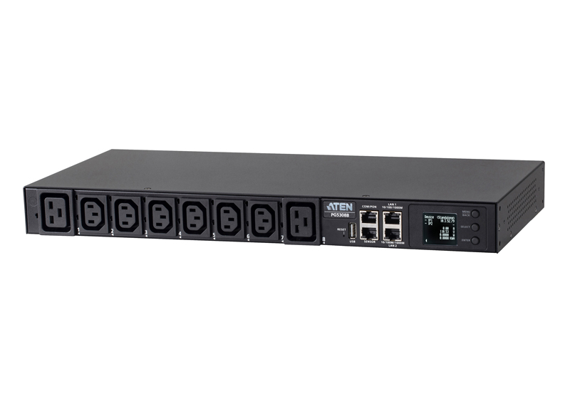 電源計測機能搭載ラックマウントPDU（1U/30A/8ポート）