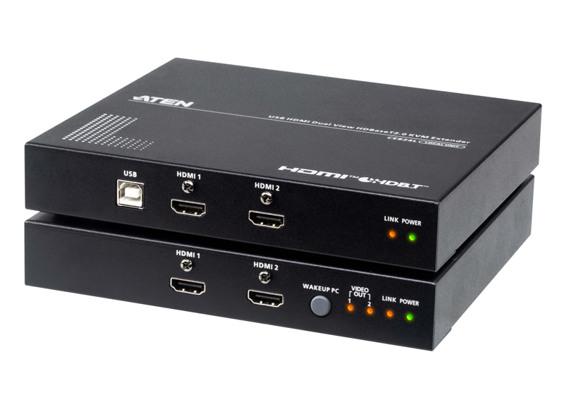 USB HDMI Cat 6 KVMエクステンダー（デュアルディスプレイ＆HDBaseT 2.0対応）