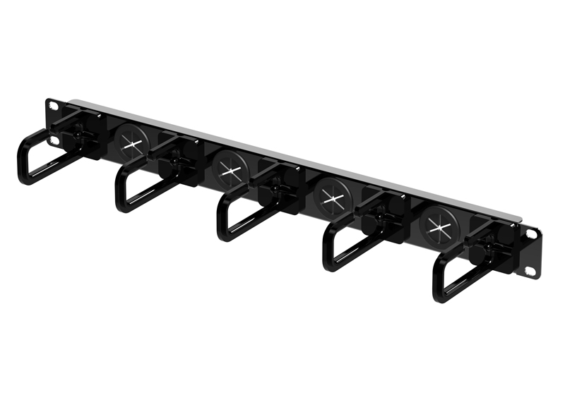 1U リング型ケーブルホルダーパネル 黒