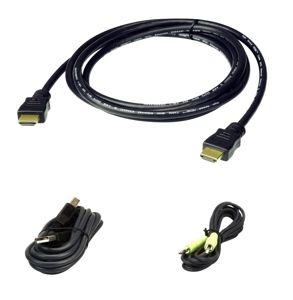 1.8m USB HDMI KVMケーブルセット(4K60p)
