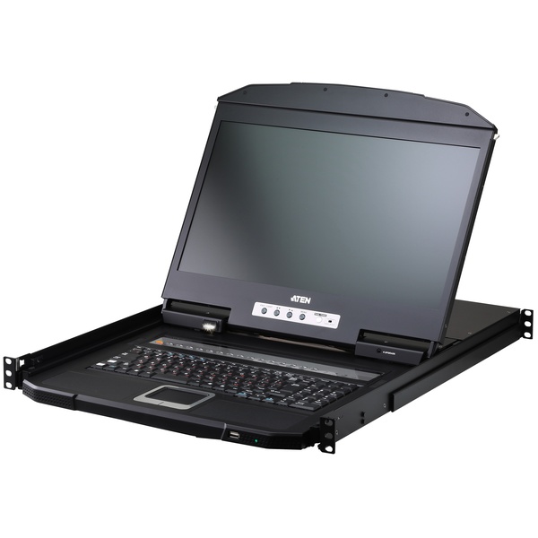 18.5インチLCD搭載 16ポート USB HDMI KVMドロワー（FHD対応）/ロングレール