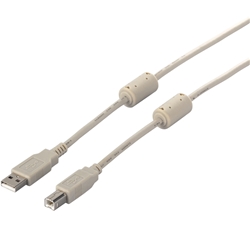 USB2.0ケーブル（A to B） フェライトコア付 2m アイボリー