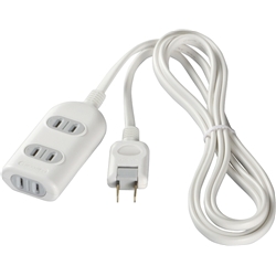 2ピン式電源タップ 3個口タイプ 2m ホワイト