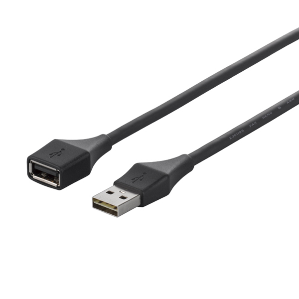 どっちもUSB2.0延長ケーブル 1.5m ブラック