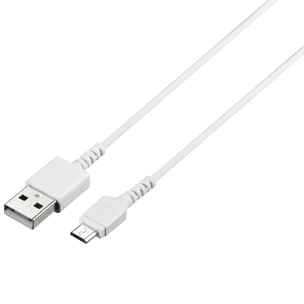 USB2.0ケーブル（Type-A to microB） スリム 1.5m ホワイト