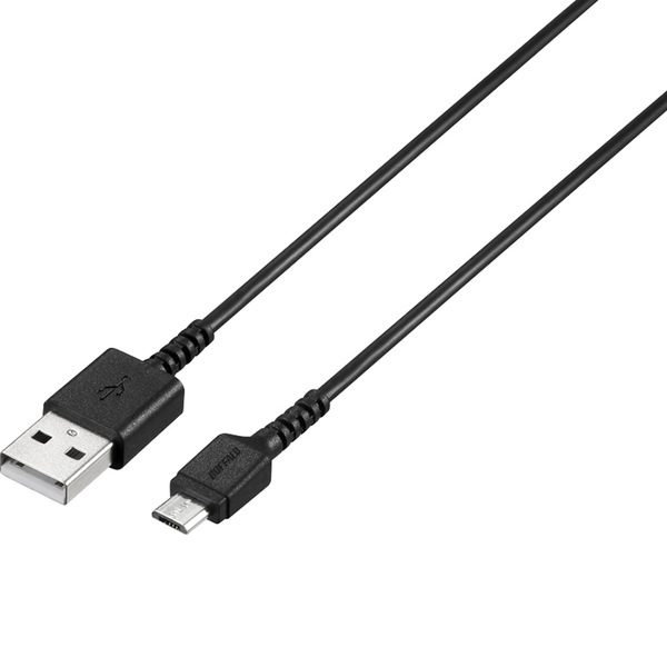 USB2.0ケーブル（Type-A to microB） スリム 2.0m ブラック