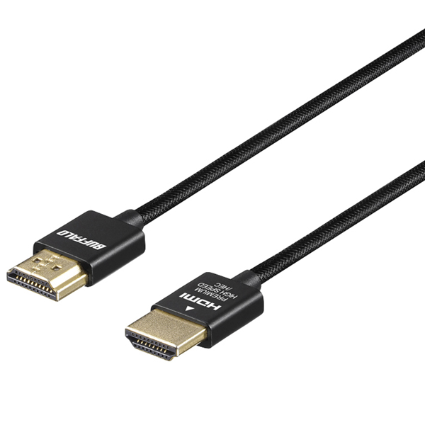 HDMIケーブル プレミアム認証 スリム 2.0m ブラック