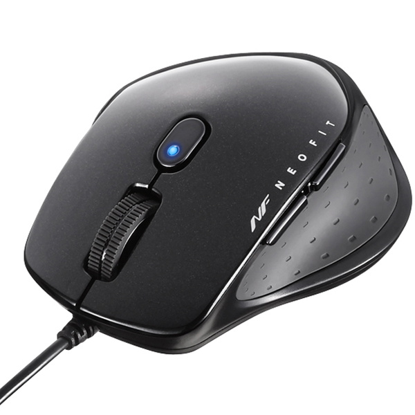 有線 BlueLED 5ボタン NEOFITマウス Sサイズ ブラック
