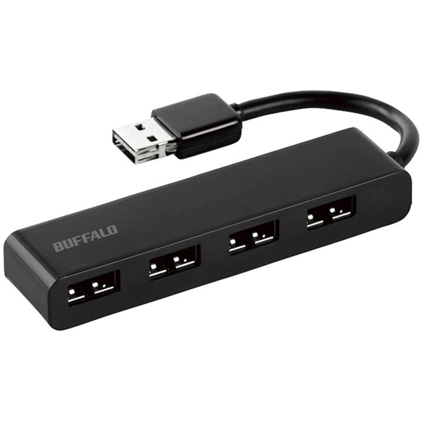 USB2.0 バスパワー 4ポート どっちもUSBハブ ブラック