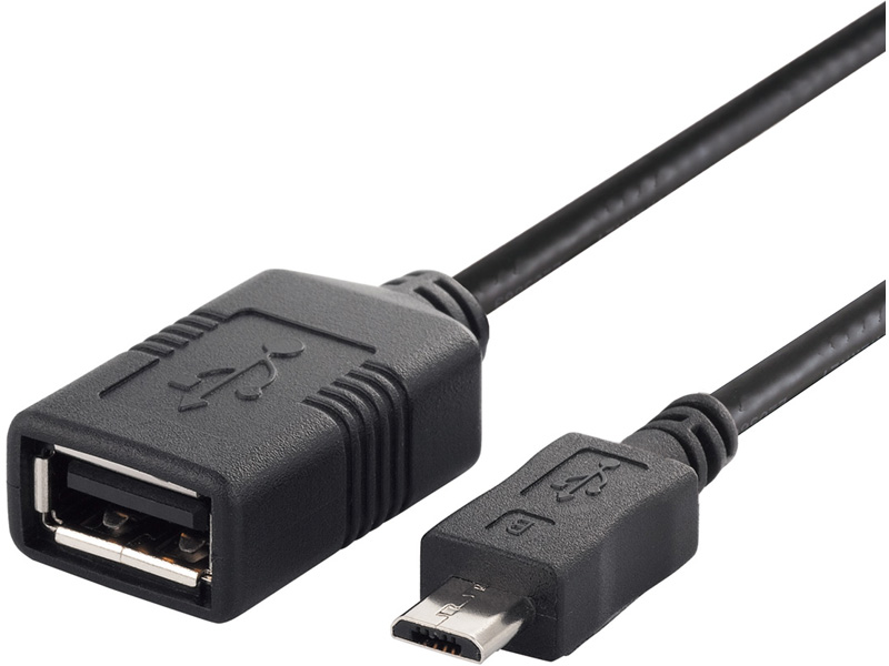USB（microB to A）変換アダプター 0.5m ブラック