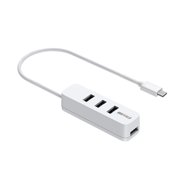 USB-C 3.2 Gen1 バスパワー上挿しハブ 磁石付 ホワイト