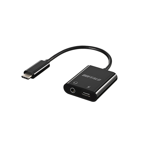 USB Type-C to 3.5mm+PD給電 オーディオ変換アダプター ブラック