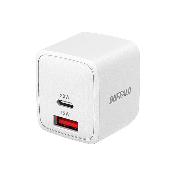 PD20W対応AC充電器 USB Type-C×1/A×1 2ポート ホワイト