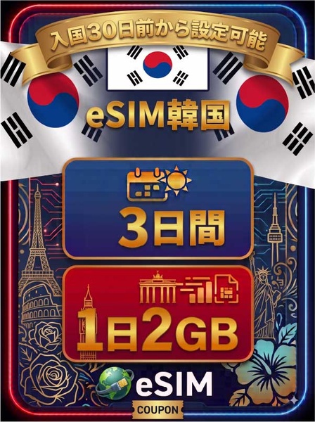 韓国 3日間 1日2GB