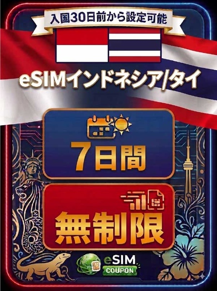 インドネシア/タイ 7日間 無制限