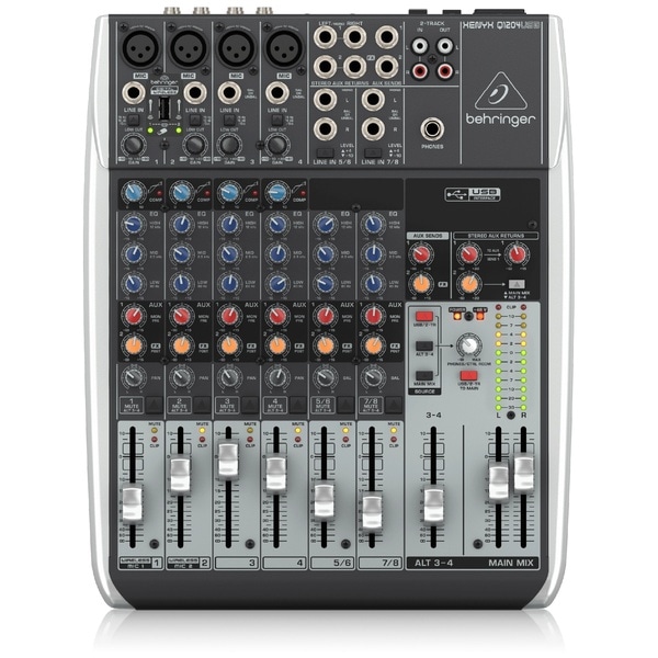 USBオーディオインターフェースとコンプレッサーを搭載した12入力アナログミキサー