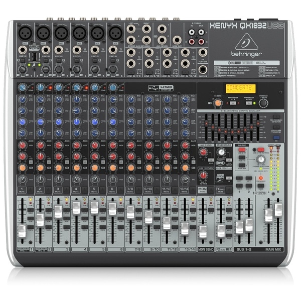 USBオーディオインターフェース、KLARK TEKNIK社製FX、9バンドGEQを搭載した14入力アナログミキサー