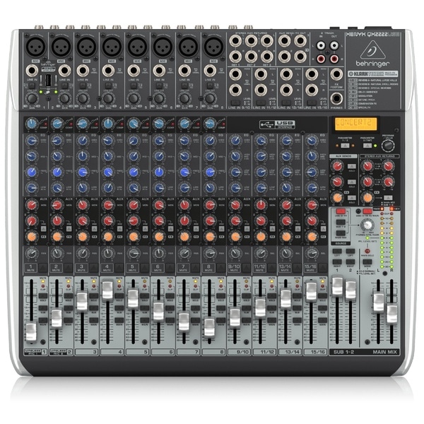USBオーディオインターフェース、KLARK TEKNIK製FX、コンプレッサーを搭載した16入力アナログミキサー