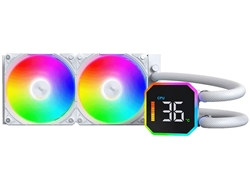 HyperFlow DIGITAL 240 シリーズ 温度モニター付きオールインワン簡易水冷CPUクーラー (ARGBデュアルファン・ホワイト)