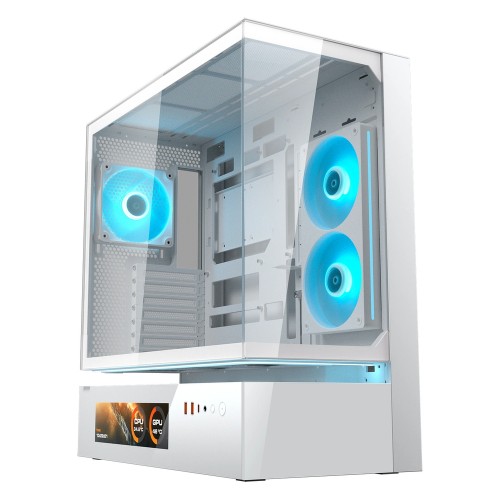 CFV235 Vision White/ミドルタワーケース/ホワイト/独自のCFV構造/パノラマデザイン/9.16インチTFT LCDパネル搭載/「Unity 240」ARGBリバースファン/背面コネクタMB対応